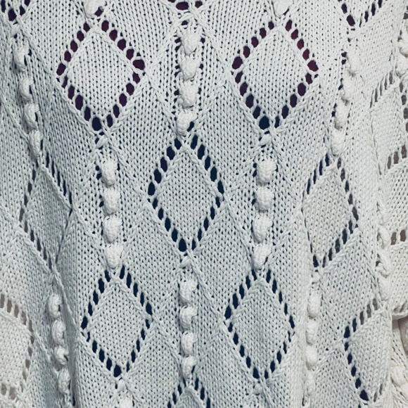 Plus Size Pointelle Snowflake Sweater - Picture 5 of 8